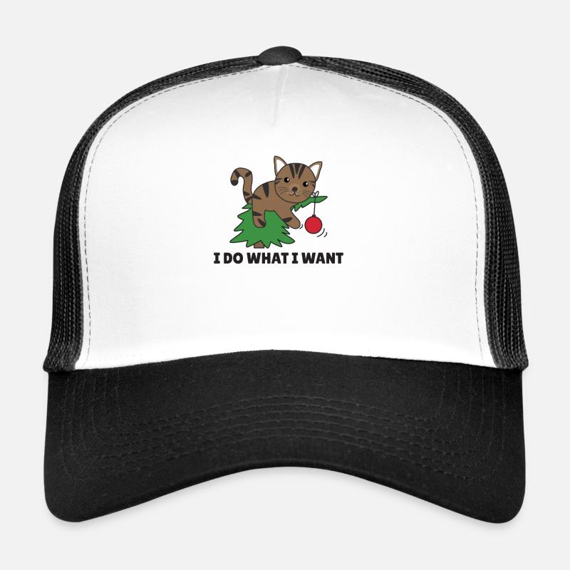 Je fais ce que je veux un chat de Noël drôle Casquette trucker 