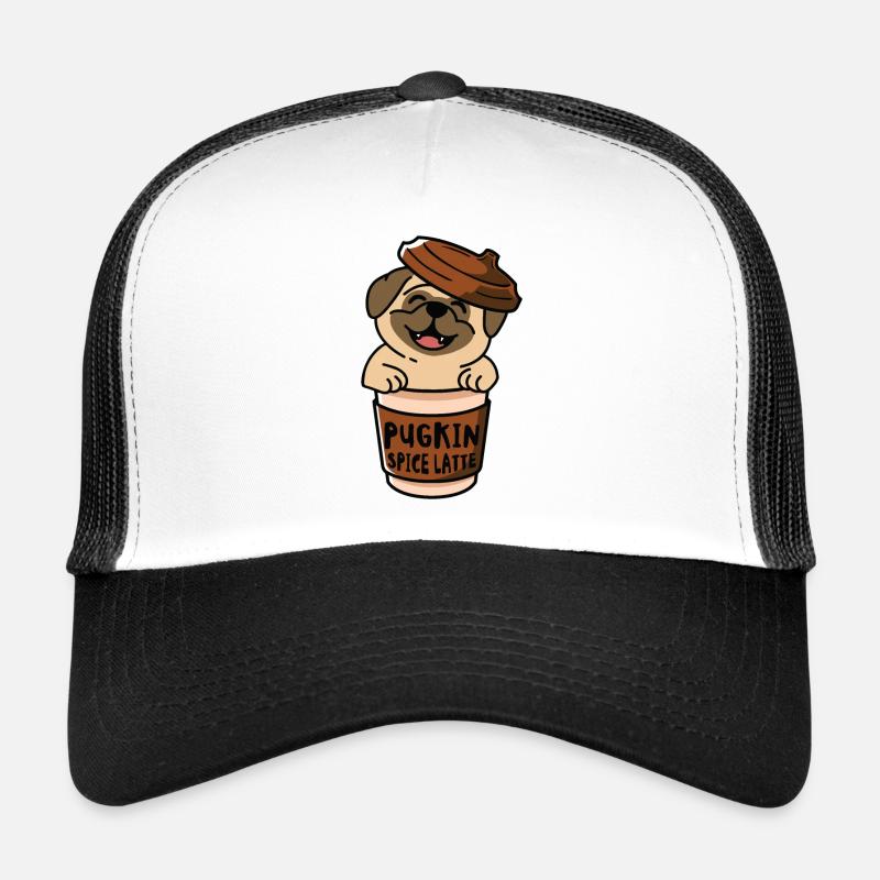 Pugkin Spice Latte Café Citrouille Spice Casquette trucker 