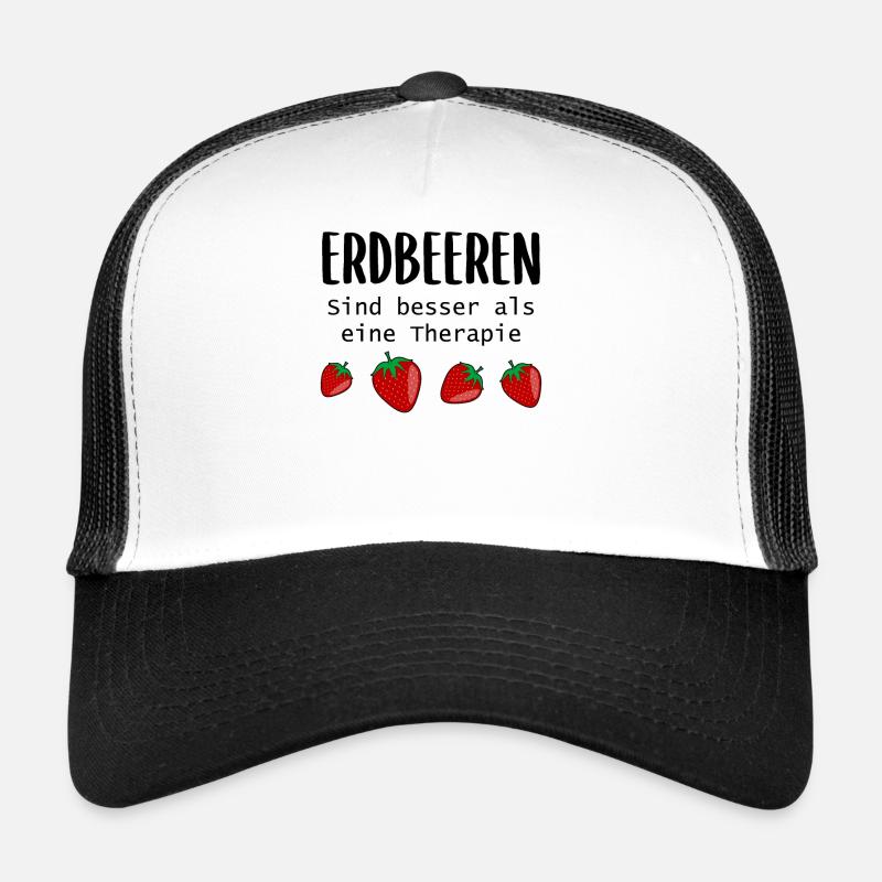 Erdbeeren Therapie Spruch Frucht Obst Geschenk Trucker Cap