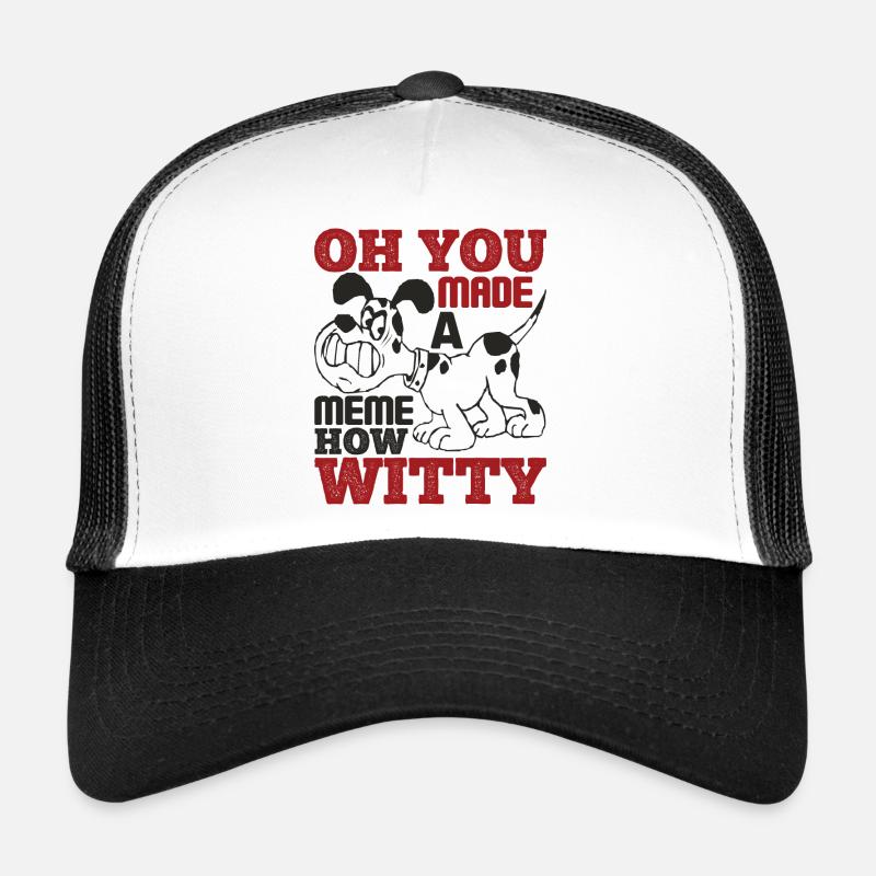 OH, DU HAST EIN MEME GEMACHT, WIE WITZIG LUSTIG - Trucker Cap - Weiß/Schwarz