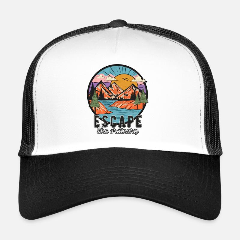 Escape The Ordinary Hiking Mountains Camping - Trucker Cap - white/black