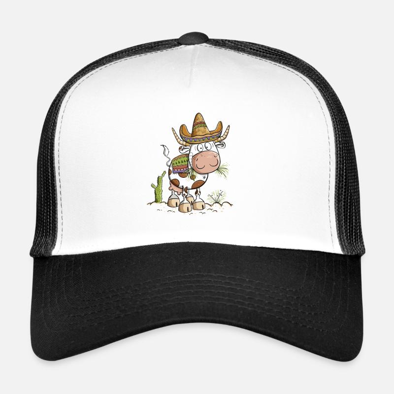 Dessin animé de la vache du Mexique Casquette trucker 