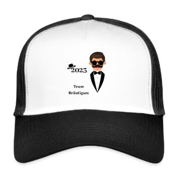 Team Bräutigam - Trucker Cap - Weiß/Schwarz - Vorne