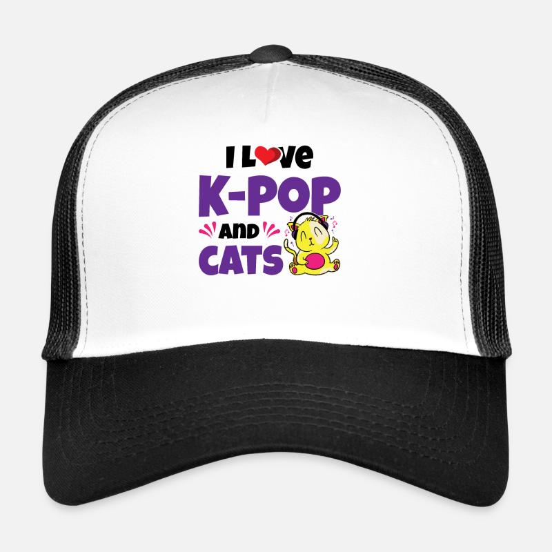 J’aime la K-Pop et les chats Casquette trucker 