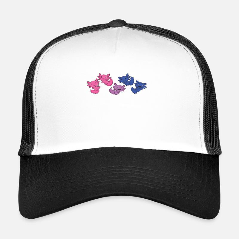 Bi Flag Pride LGBTQ Axolotl Casquette trucker 