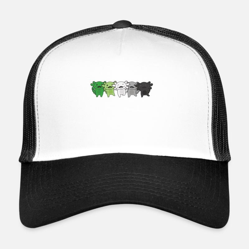 Aromantic Flag Pride LGBTQ Axolotl Aromantisch Trucker Cap