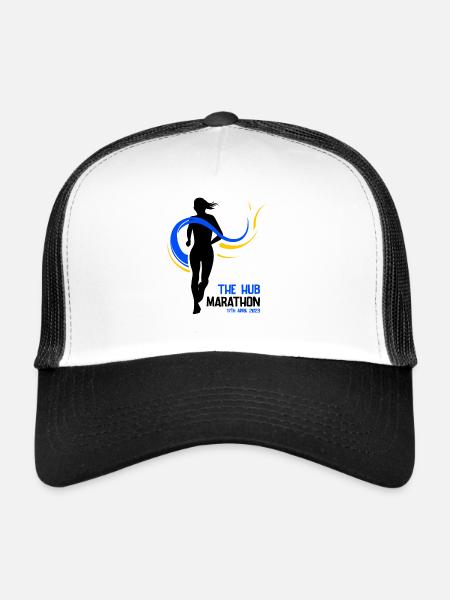Marathon April 17, 2023 at the Hub of the Universe - Trucker Cap - white/black - Front
