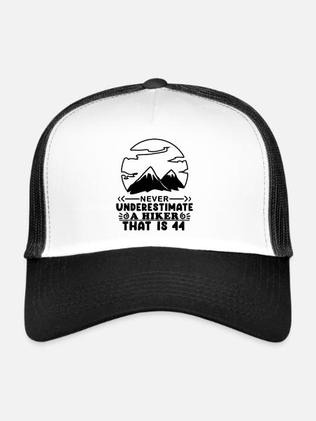 Mountain Wanderer 44th Birthday 44 Years Old Gift - Trucker Cap - white/black - Front