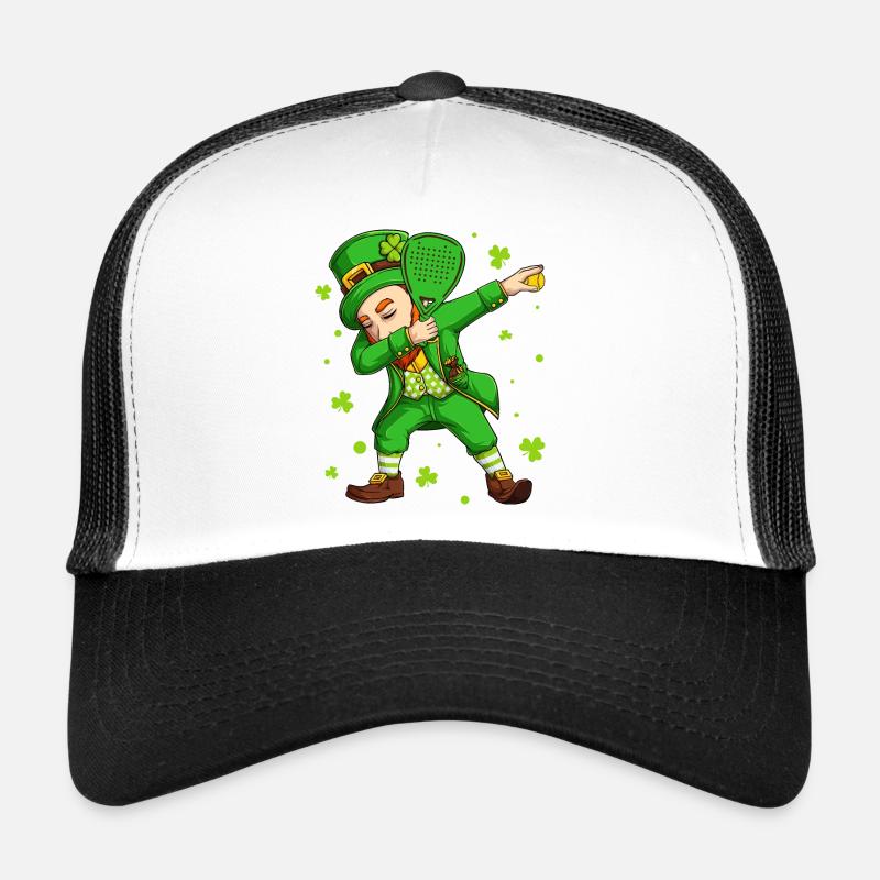 Padel Tennis Dabbing Leprechaun St Patrick Day Casquette trucker 