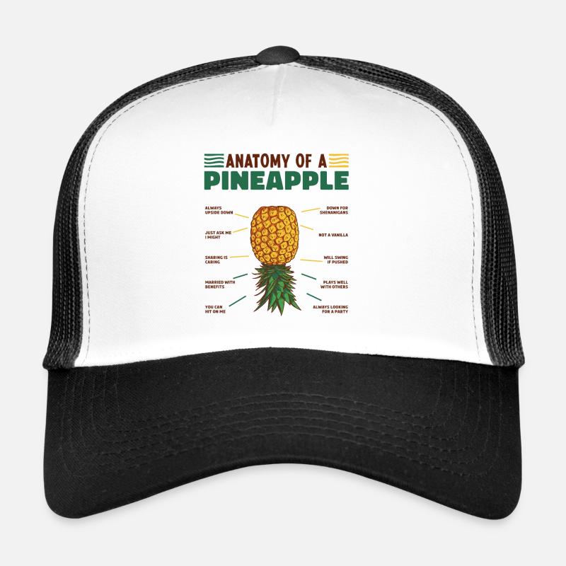 Anatomie einer Ananas auf dem Kopf stehende Ananas Trucker Cap