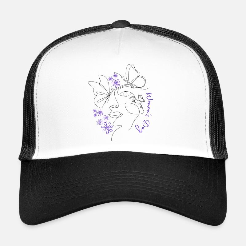 Frauentag - 8. März - Trucker Cap - Weiß/Schwarz