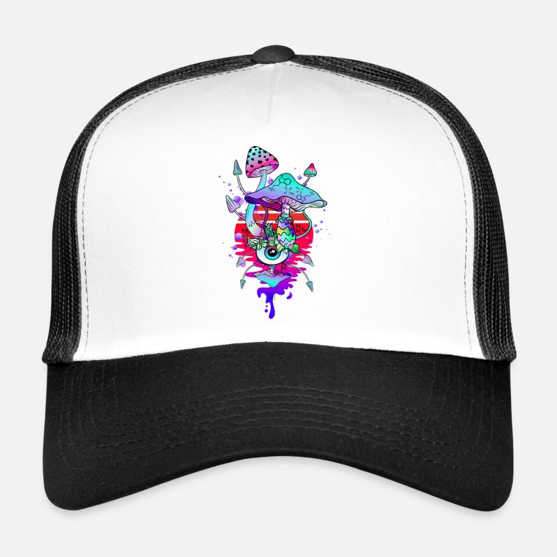 Magic Mushrooms Psychedelic Mushrooms Trucker Cap