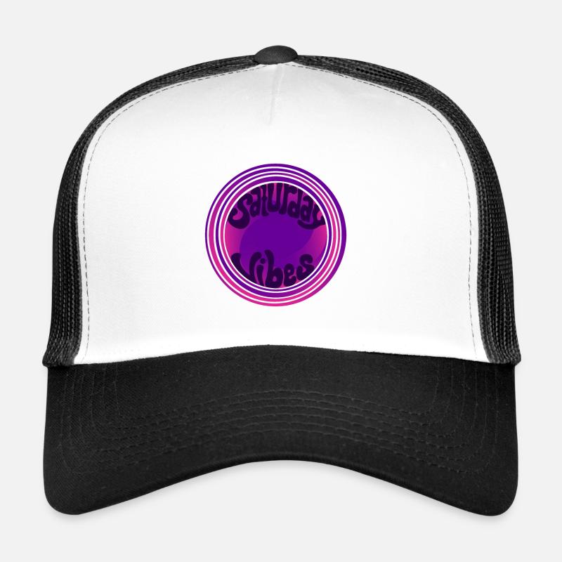 Saturday Vibes - Weekend - Party - Trucker Cap - Weiß/Schwarz