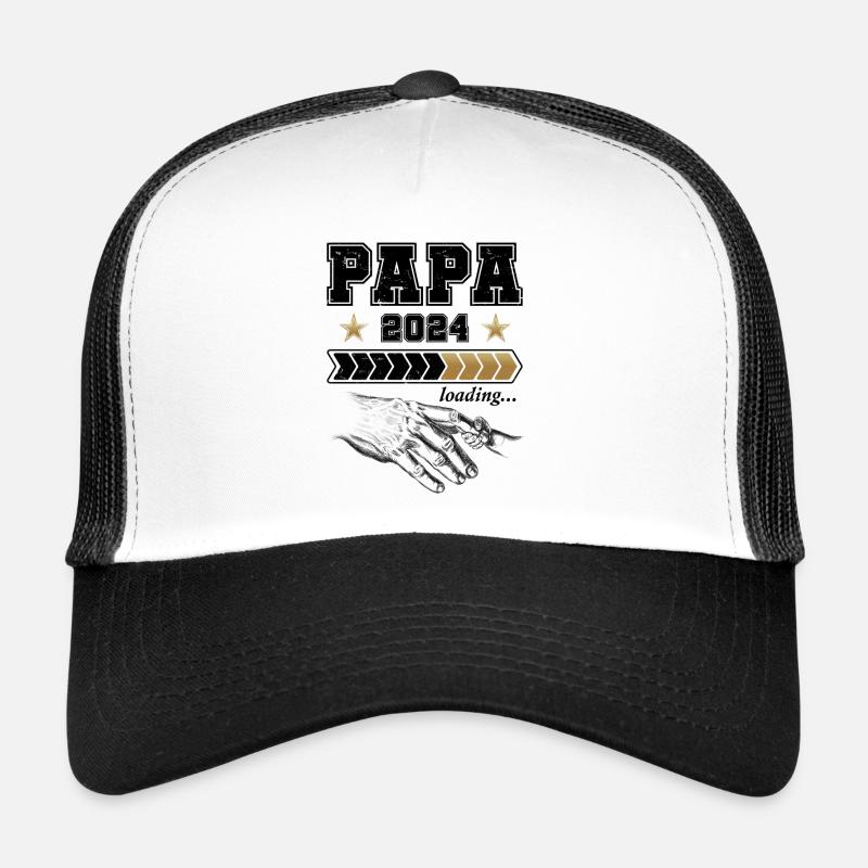Werdender Papa 2024 Loading - Trucker Cap - Weiß/Schwarz