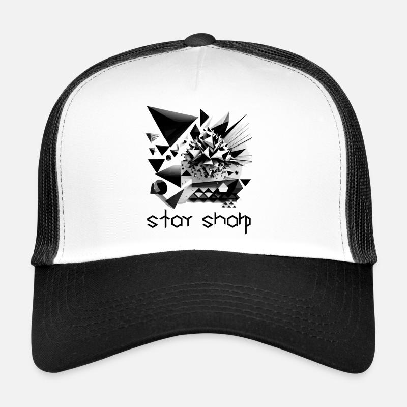 Design abstrait noir et blanc - Casquette trucker  - blanc/noir