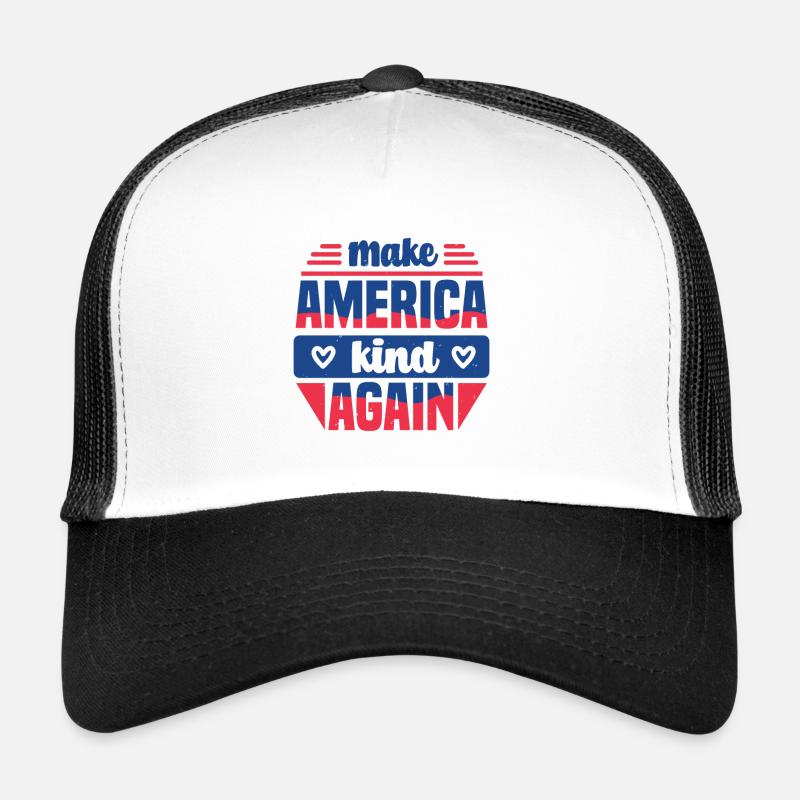 MAKE AMERICA KIND AGAIN - Casquette trucker  - blanc/noir