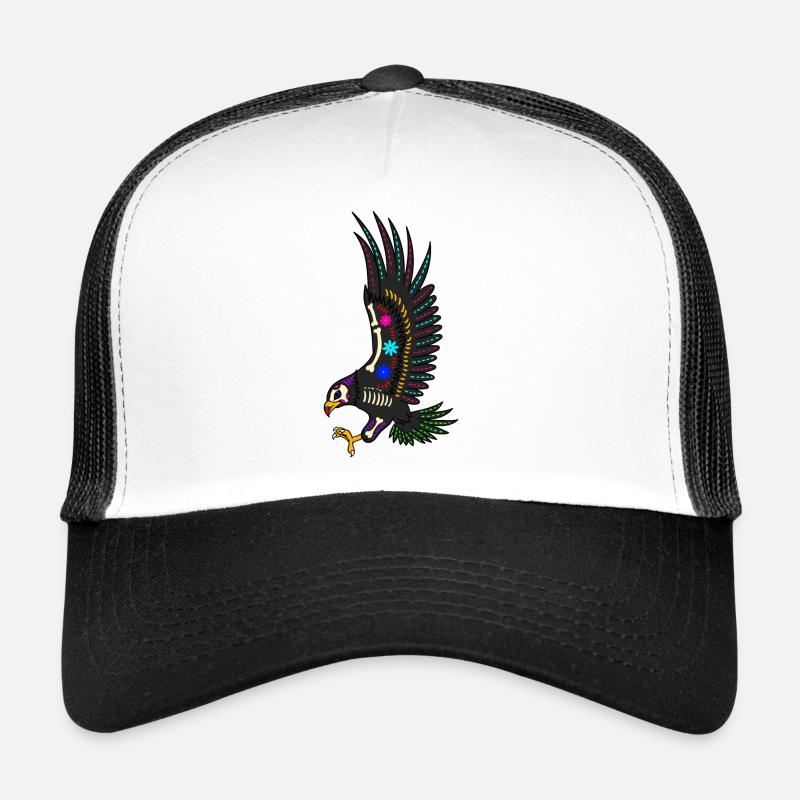 Jour des morts aigle coloré mexicain Casquette trucker 