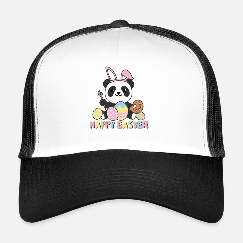 joyeuses Pâques panda mignon Pâques avec œufs de Pâques Casquette trucker 