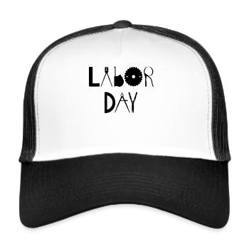Happy Labor Day Workers' Day - Trucker Cap - white/black - Front