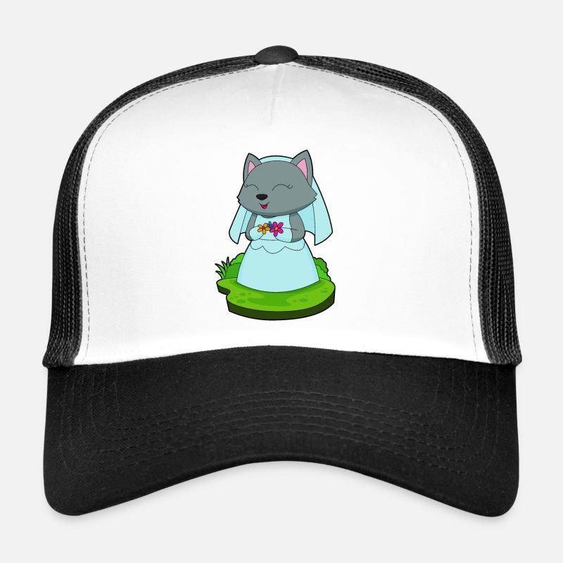 Cat Bride Fleurs Mariage Casquette trucker 