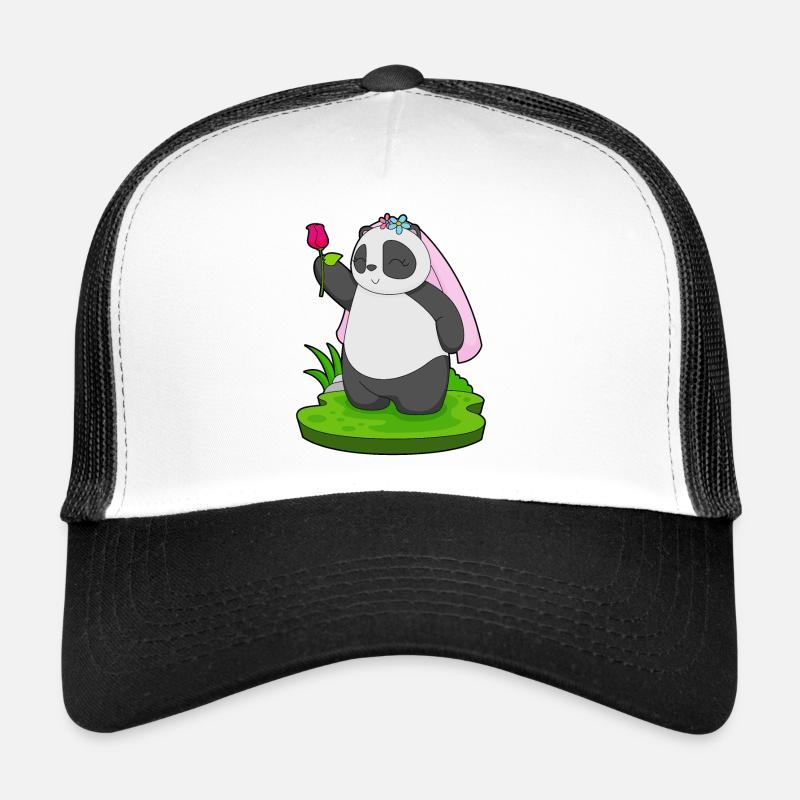 Panda Bride Rose Wedding Trucker Cap