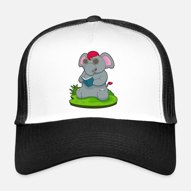 Elephant Book Glasses Trucker Cap