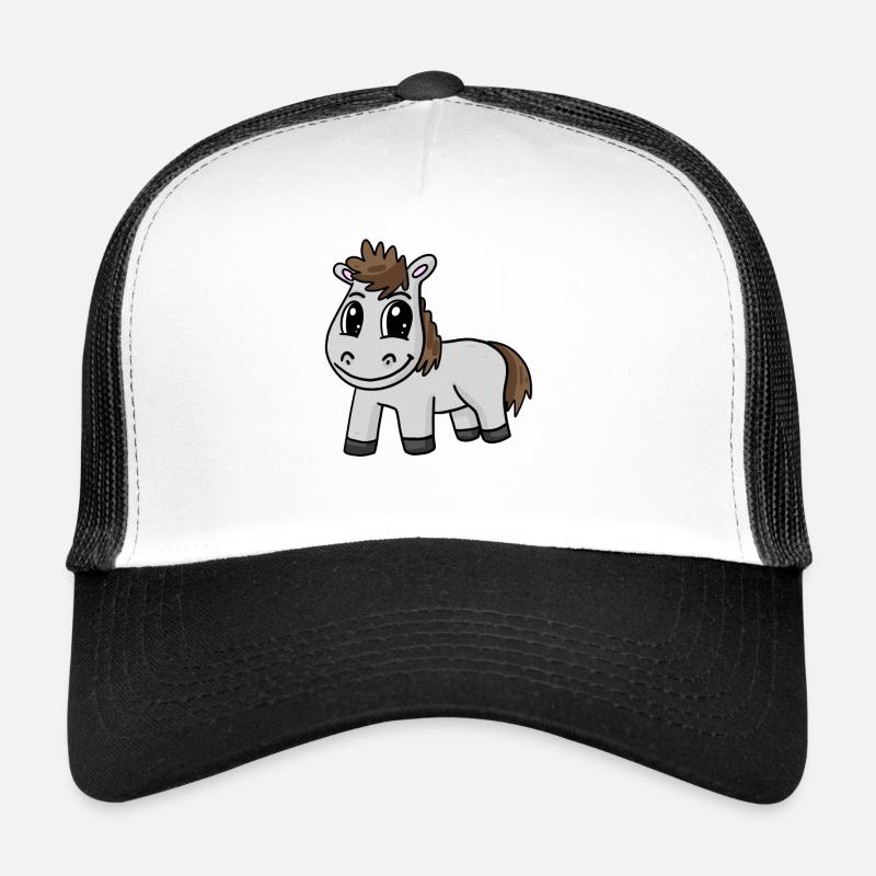 Pferd - Trucker Cap - Weiß/Schwarz