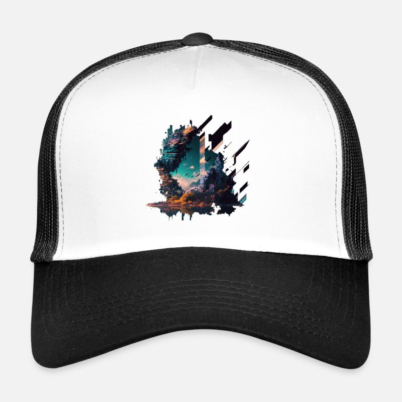 Futuristic Japanese city - Trucker Cap - white/black
