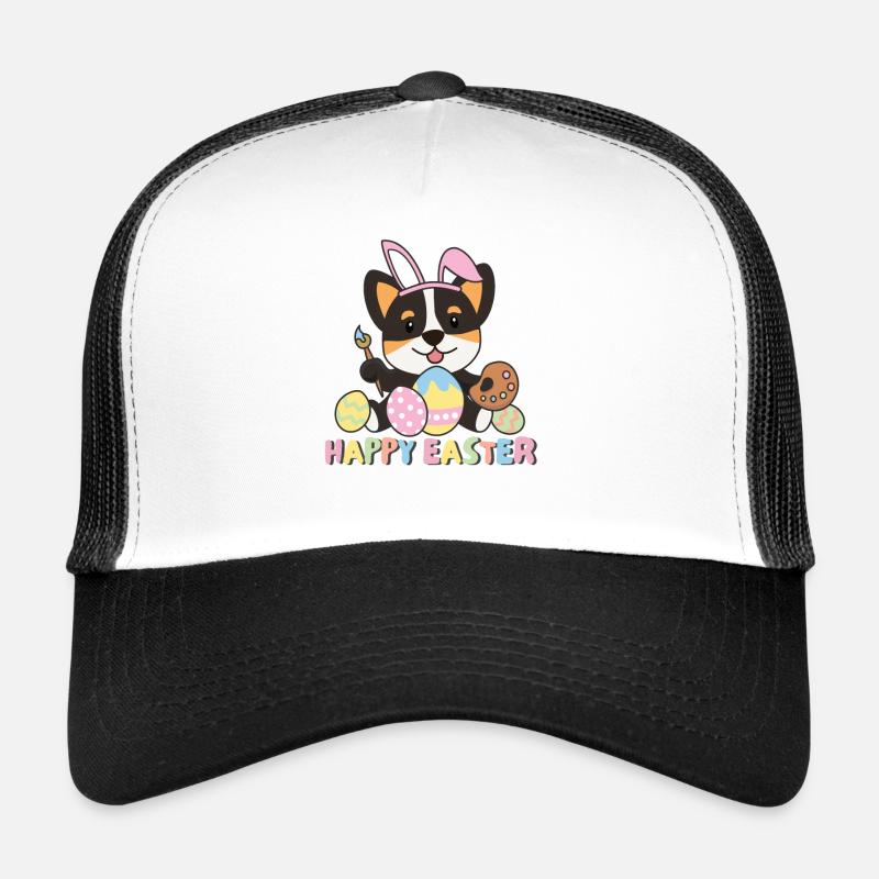 joyeuses Pâques doux corgi Pâques avec œufs de Pâques Casquette trucker 