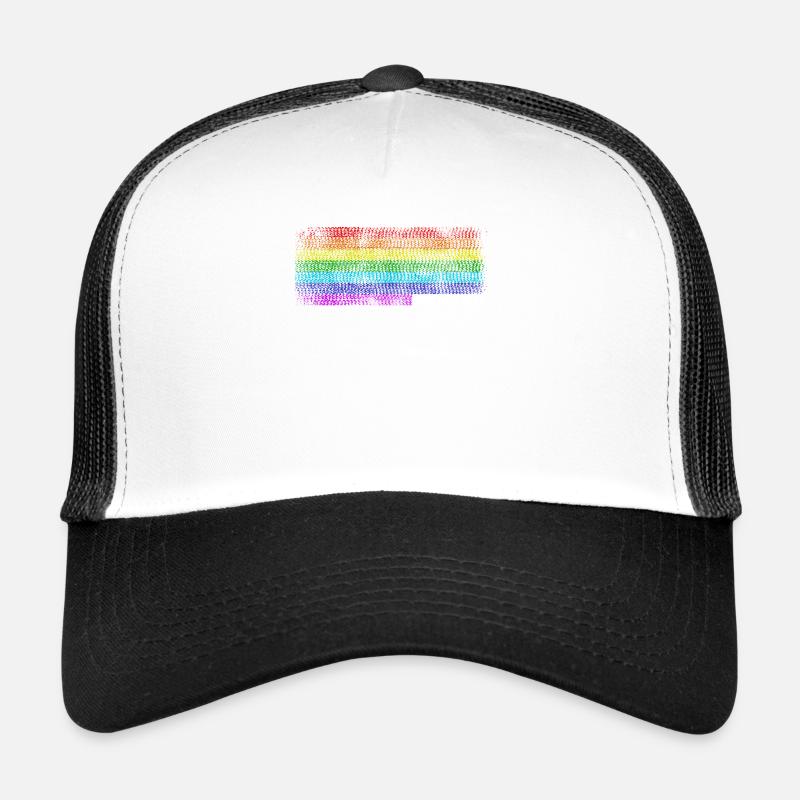 CSD LGBT Regenbogen LGBTQ Herz Pride Love - Trucker Cap - Weiß/Schwarz