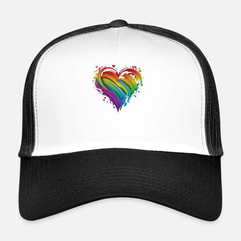 CSD LGBT Rainbow LGBTQ Heart Pride Love Trucker Cap