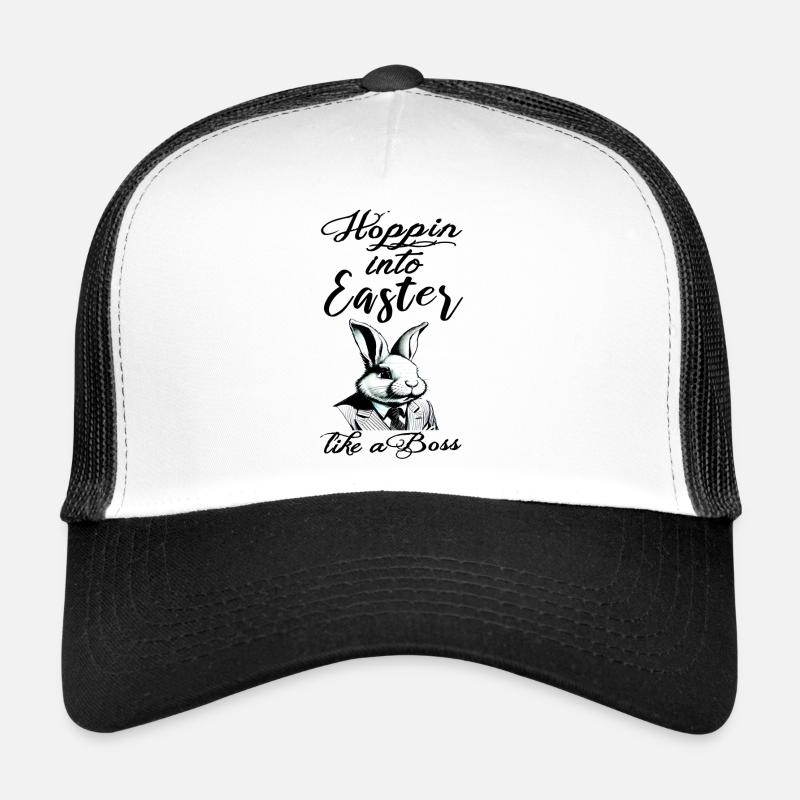 lapin de Pâques élégant avec costume et cravate Casquette trucker 