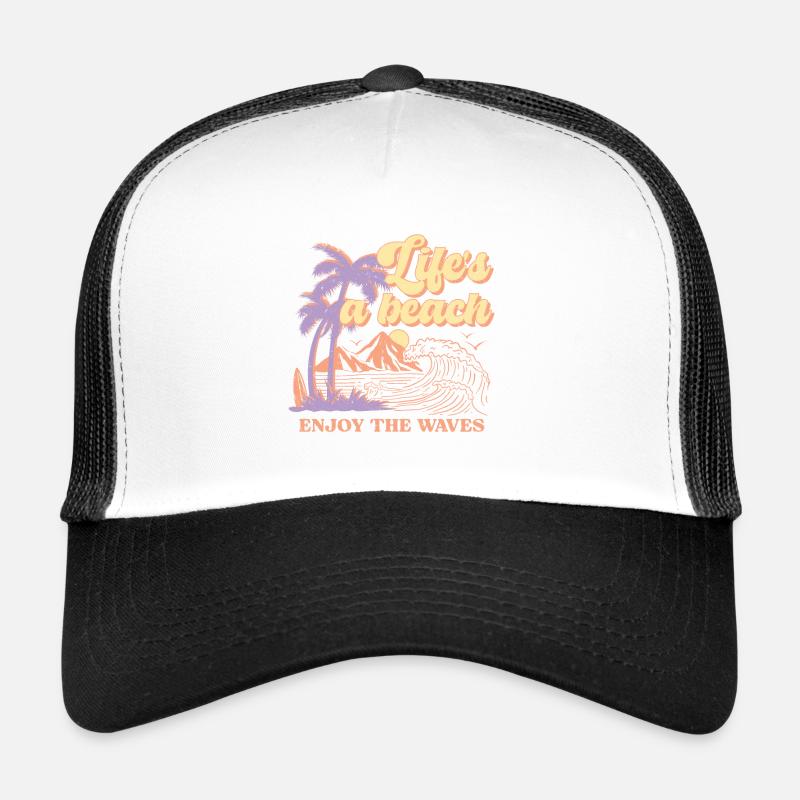 Das Leben ist ein Strand Genießen Sie die Wellen Sommer Trucker Cap