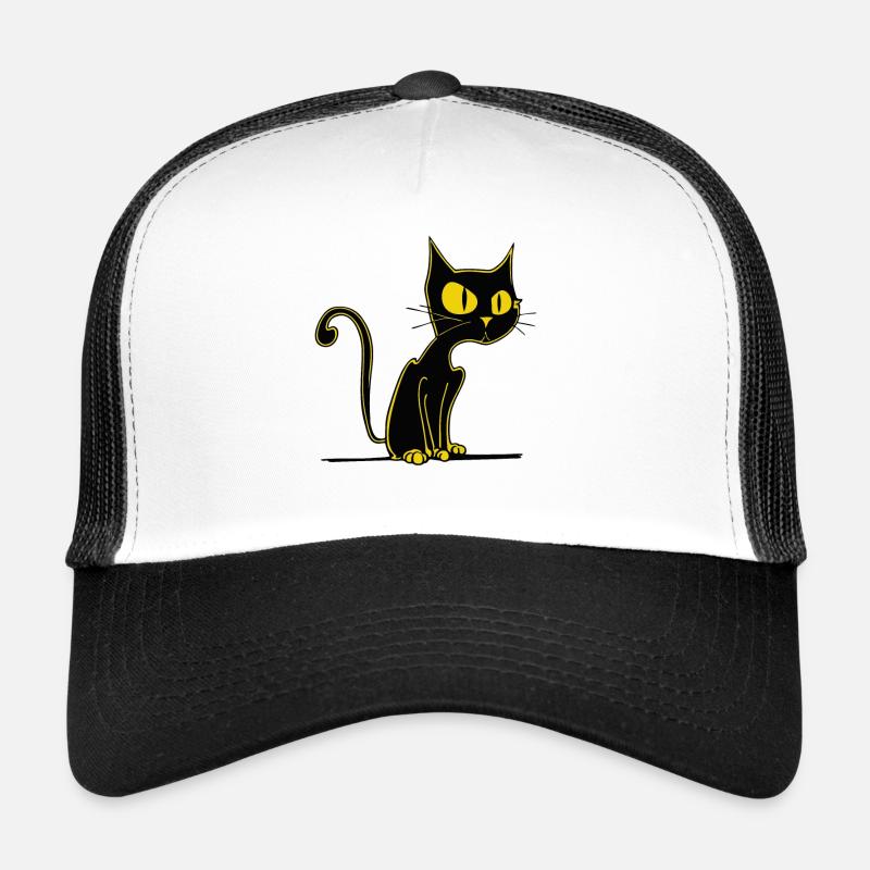 Chat de dessin animé rétro vintage Casquette trucker 