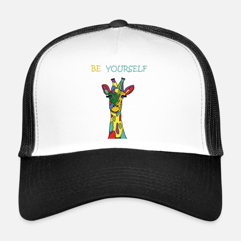 Giraffe Be Yourself Sei Du Selbst Bunt Anders - Trucker Cap - Weiß/Schwarz