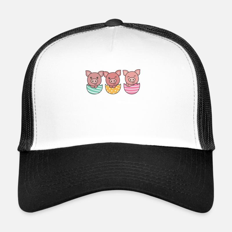 cochons doux à Pâques avec œufs de Pâques porc Casquette trucker 