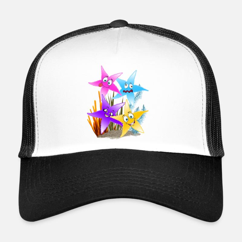 Buntes Seestern-Quartett Unterwasser Trucker Cap