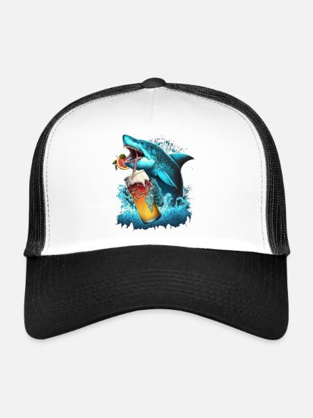 Conception sans titre 77 - Casquette trucker  - blanc/noir - Devant