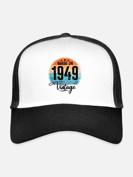 Vintage Made in 1949 Year of birth 1949 Birthday - Trucker Cap - white/black - Front