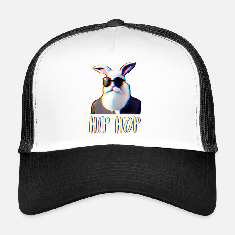 Hip Hop Hipster Hase Kaninchen mit Bart Trucker Cap