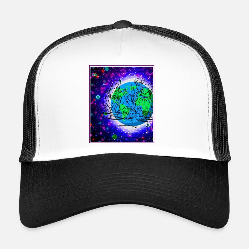 Jesus Christus auf dem Planeten Erde - Trucker Cap - Weiß/Schwarz