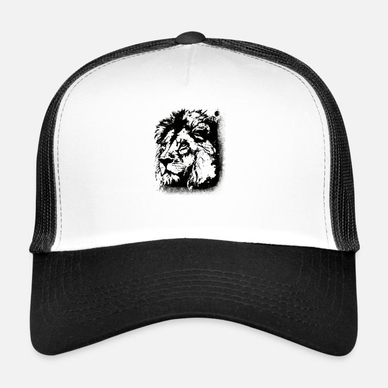 Lion Lion's Head - Trucker Cap - white/black