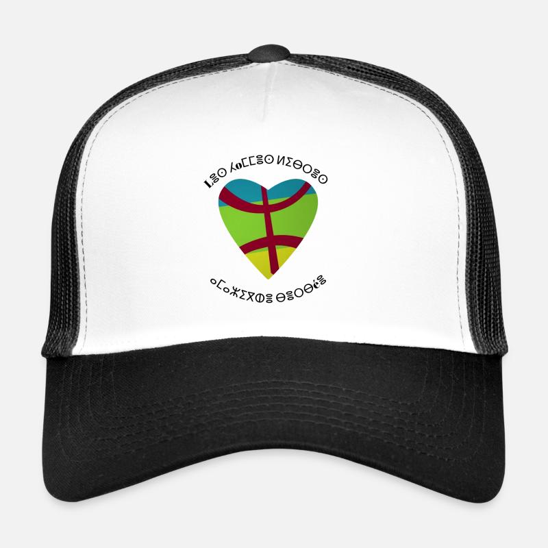 kabyle T-shirt graffiti Le Printemps berbère - Casquette trucker  - blanc/noir