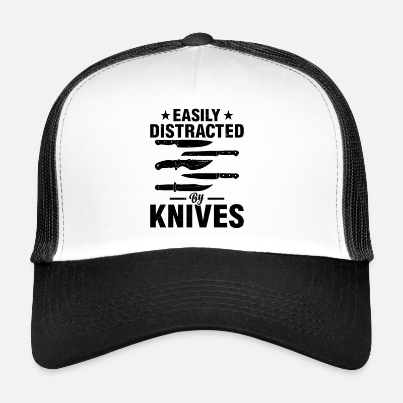 Facilement distrait par les couteaux Chefs Outils Chefs Cuisinier Casquette trucker 
