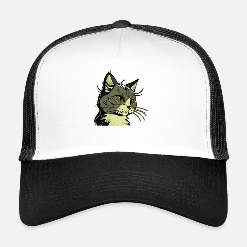 Chat dans le style comique Casquette trucker 