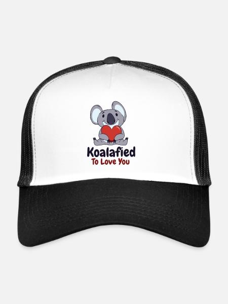 Saint-Valentin Koala Love Wildlife Koala Lover - Casquette trucker  - blanc/noir - Devant