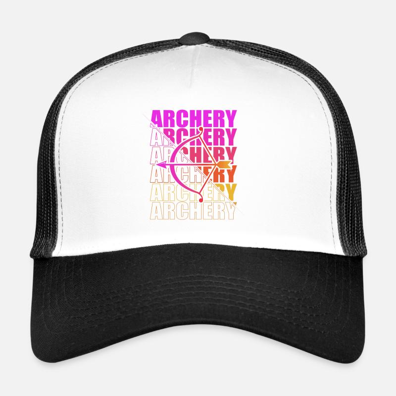 Bogensport Bogenschütze Bogenschießen Pfeil Bogen - Trucker Cap - Weiß/Schwarz
