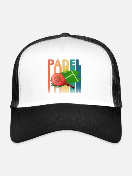 Padel Tennis Rétro Vintage - Casquette trucker  - blanc/noir - Devant