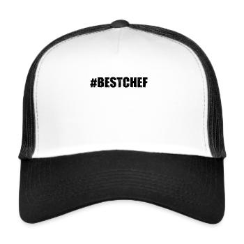 #BestChef Cook Chef Restaurant Cuisine Chefs cuisiniers - Casquette trucker  - blanc/noir - Devant