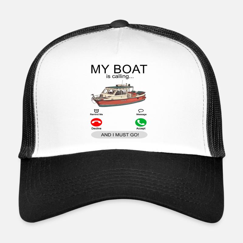 Mon bateau appelle blanc - Captain Boating Casquette trucker 